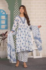 anarkali white kurta set