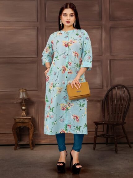 Multicolor A-line Cotton Kurta